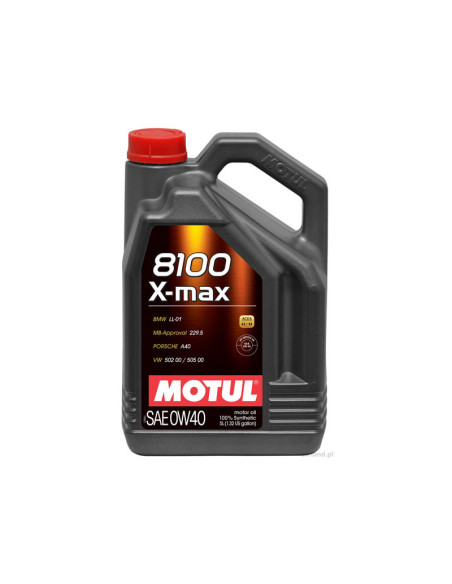 Motul X-Max Engine Oil - 0W40 8100 (BMW, Mercedes, VAG) 5L