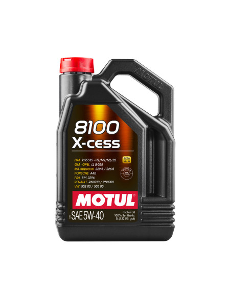 Motul 8100 X-Cess 5W40 Engine Oil (5L) (Mercedes, Porsche, VW, GM...)