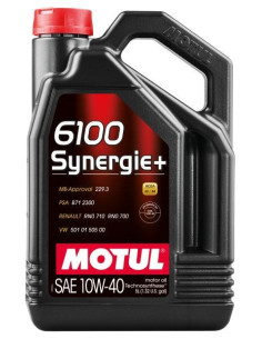 Motul 6100 Synergie+ 10W40 Engine Oil (5L) (Mercedes, Renault, VW, PSA)