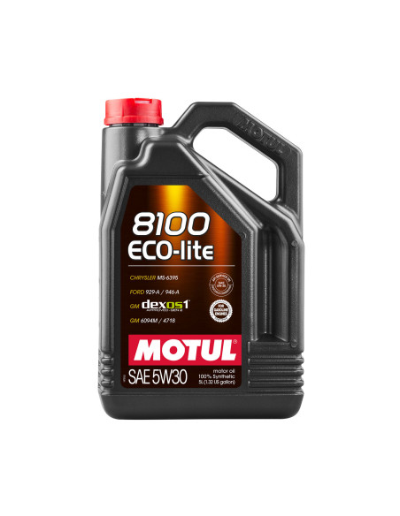 Olio motore Motul 8100 Eco-Lite Dexos1 5W30 (5L) (GM, Honda, Subaru, Toyota...)