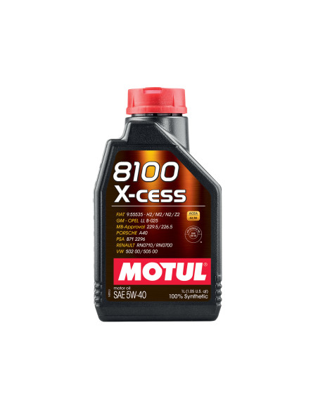 Olio motore Motul 8100 X-Cess 5W40 (Mercedes, Porsche, VW, GM...) 1L
