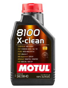 Motul 5W40 8100 X-Clean Engine Oil (VAG, Renault Sport, Ford, GM Dexos 2) 1L