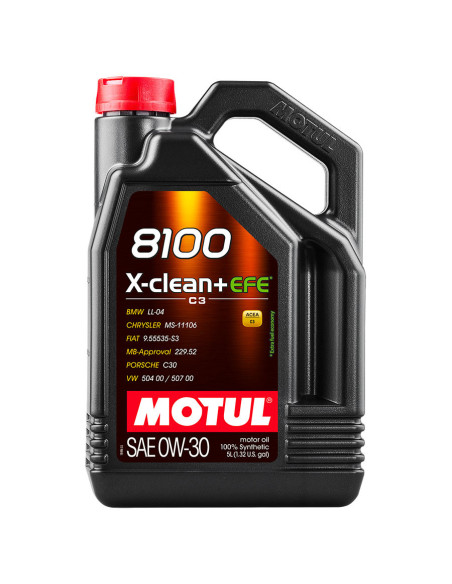 Olio motore Motul 0W30 8100 X-Clean+ EFE (Mercedes, BMW, Porsche, VW, Fiat...) 5L