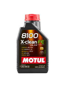 Olio motore Motul 5W30 8100 X-Clean FE (PSA, Renault, Mercedes, Fiat, Chrysler) 1L