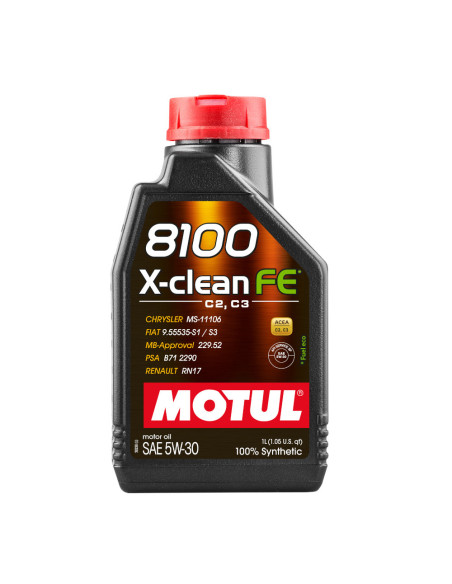 Motul 5W30 8100 X-Clean FE Engine Oil (PSA, Renault, Mercedes, Fiat, Chrysler) 1L