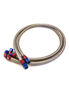 Tubi flessibili intrecciati per radiatore olio - 140 cm - Raccordi in lega Dash 10 (venduti in coppia)
