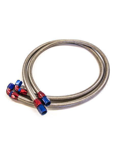 Braided Oil Cooler Lines - 140cm - Dash 10 Alloy Fittings (Sold Per Pair)