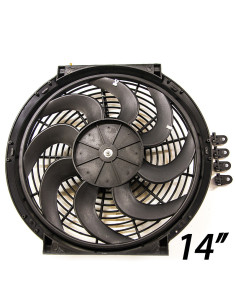 Ventola da 14": diametro esterno 370 mm - diametro ventola 340 mm - spessore 75 mm - potenza 90 W