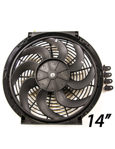 14" Fan : 370 mm Outer Diameter - 340 mm Fan Diameter - 75 mm Thickness - 90W Power