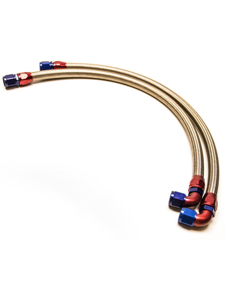 Tubi flessibili intrecciati per radiatore olio - 70 cm - Raccordi in lega Dash 10 (venduti in coppia)