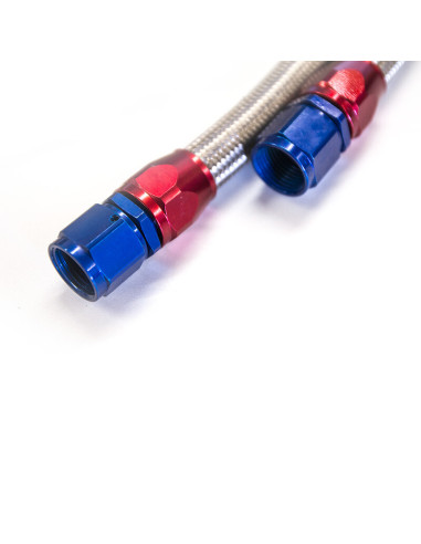 Braided Oil Cooler Lines - 70cm - Dash 10 Alloy Fittings (Sold Per Pair)