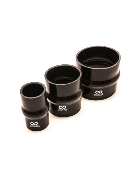 Tubo flessibile in silicone a gobba, Ø57 mm, lunghezza 102 mm, spessore 5 mm, nero.