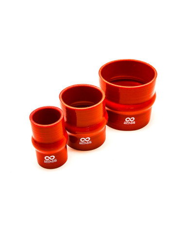 Tubo flessibile in silicone a gobba, Ø80 mm, lunghezza 102 mm, spessore 5 mm, rosso.
