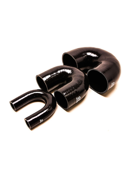 Gomito a 180° - Ø70 mm, Lunghezza 105x129x105 mm, Spessore 5 mm, Nero