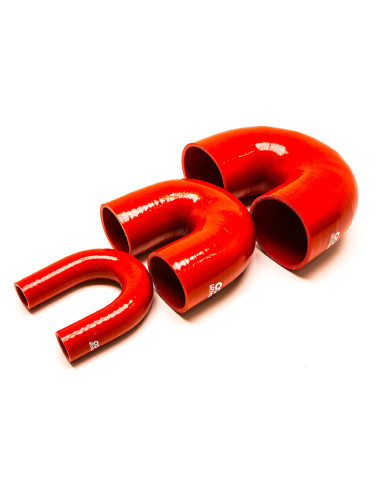 180° Elbow - Ø60 mm, Length 105x95x105 mm, Thick. 5 mm, Red