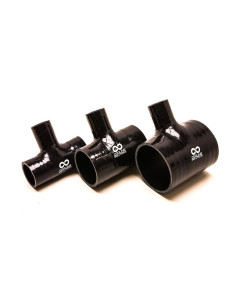 Silicon T-Piece Ø38 mm, Length 102 mm, Thick. 4 mm, Black