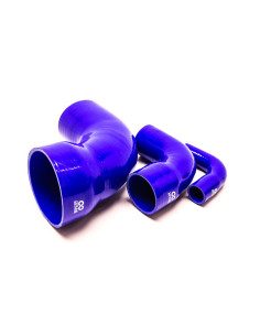 90° Reducer Elbow - Ø102-76 mm, Length 145x145 mm, Thick. 6 mm, Blue