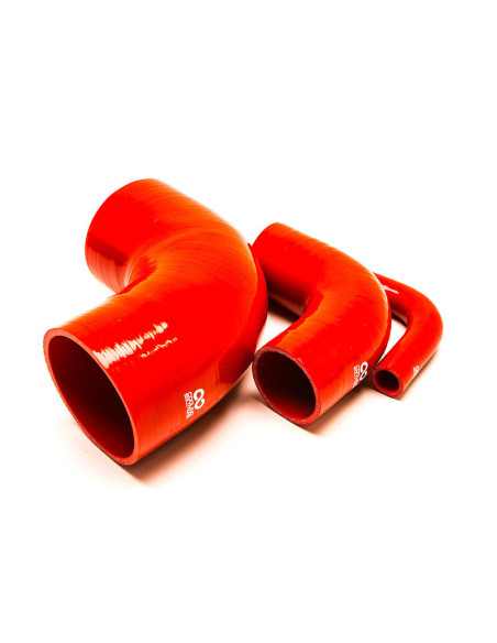 Gomito a 90° - Ø30 mm, Lunghezza 102x102 mm, Spessore 4 mm, Rosso