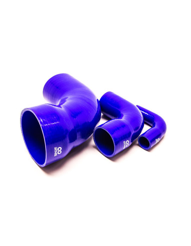 Gomito riduttore a 90° - Ø54-45 mm, lunghezza 102x102 mm, spessore 5 mm, blu