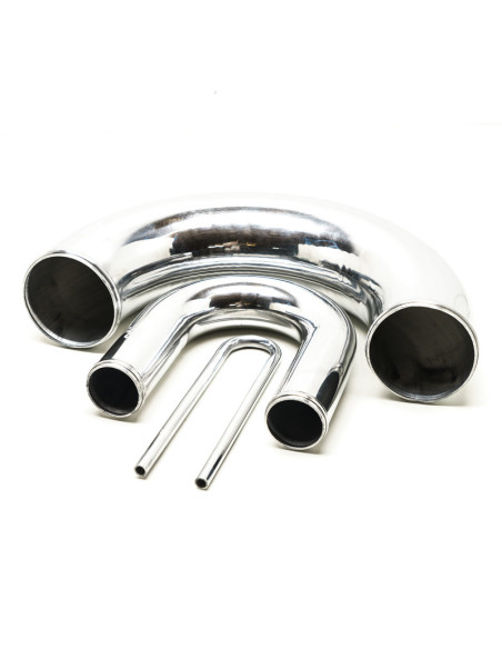 Gomito in alluminio a 180°, Ø57 mm, lunghezza 500 mm