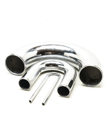 Gomito in alluminio a 180°, Ø51 mm, lunghezza 500 mm