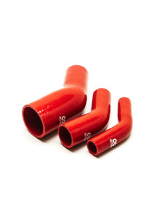 45° Reducer Elbow - Ø28-25 mm, Length 102x102 mm, Thick. 4 mm, Red