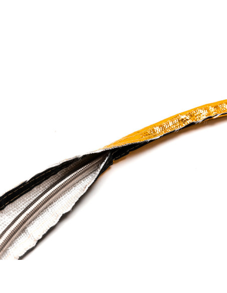 Ø50 mm Heat Protective Velcro Sleeve, Gold, 1 meter