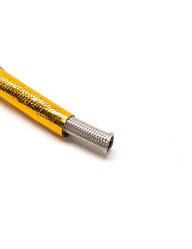Ø10 mm Heat Protective Velcro Sleeve, Gold, 1 meter