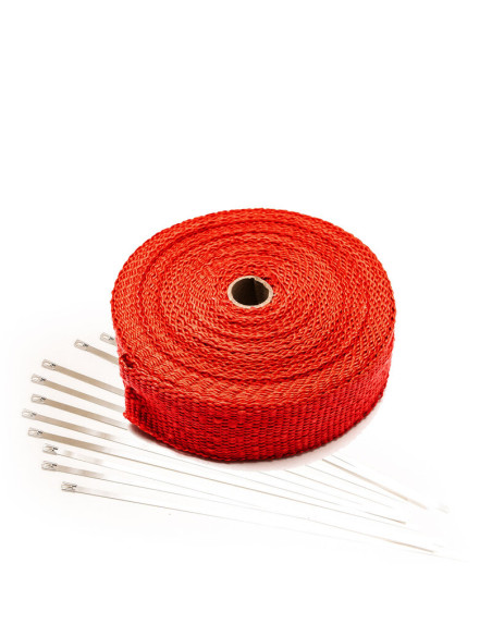 Fascia termica rossa per sistema di scarico (15 m x 50 mm)