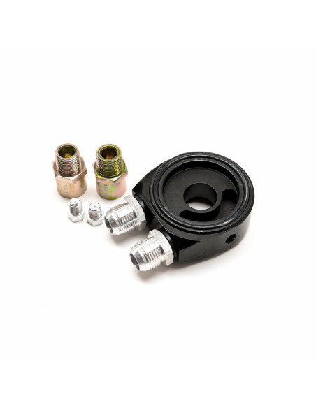 Piastra sandwich con raccordi Dash 10 e porte per sensori NPT da 1/8" (nera)