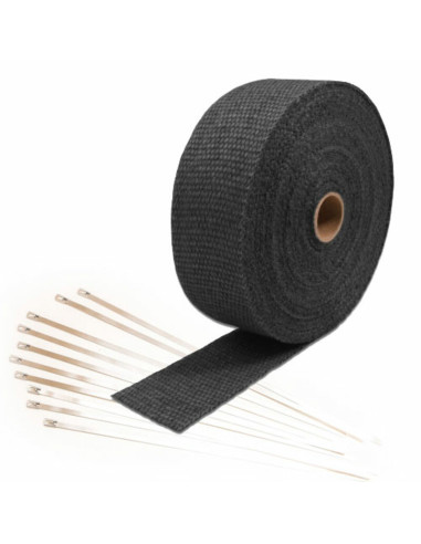 Black Exhaust Heat Wrap (15m x 50mm)
