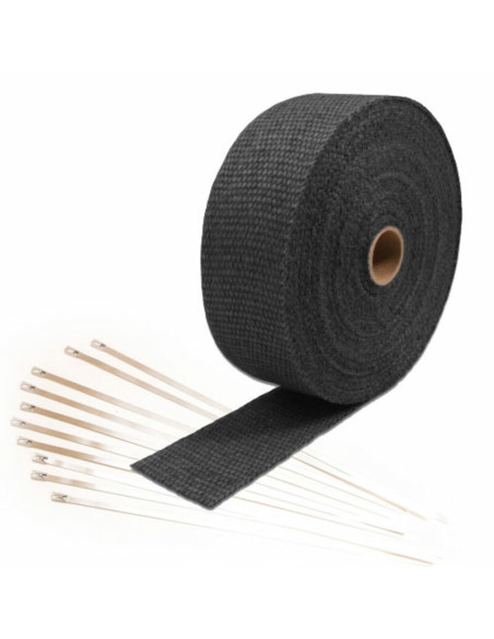 Black Exhaust Heat Wrap (15m x 50mm)