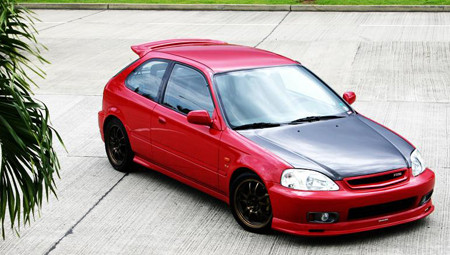 Lama anteriore Honda Civic MK6 EK 1999-2001 stile Mugen in PU